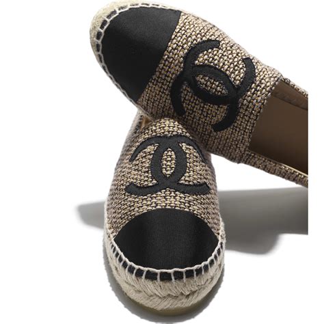 chanel espadrilles black beige|chanel espadrilles discount.